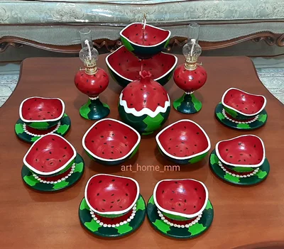 ست ظروف یلدا مدل لب موجی ۲