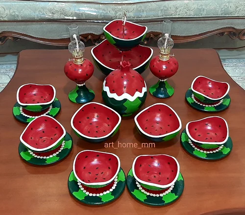 ست ظروف یلدا مدل لب موجی ۲