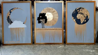 تابلو دکوراتیو ماه و خورشید و زمین